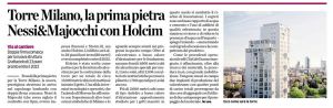 TORRE MILANO, LA PRIMA PIETRA NESSI &amp; MAJOCCHI CON HOLCIM