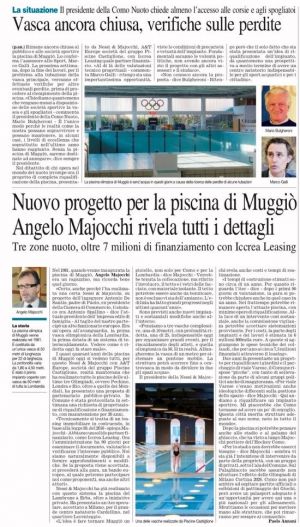 NUOVO PROGETTO PER LA PISCINA DI MUGGIÒ - ANGELO MAJOCCHI RIVELA TUTTI I DETTAGLI