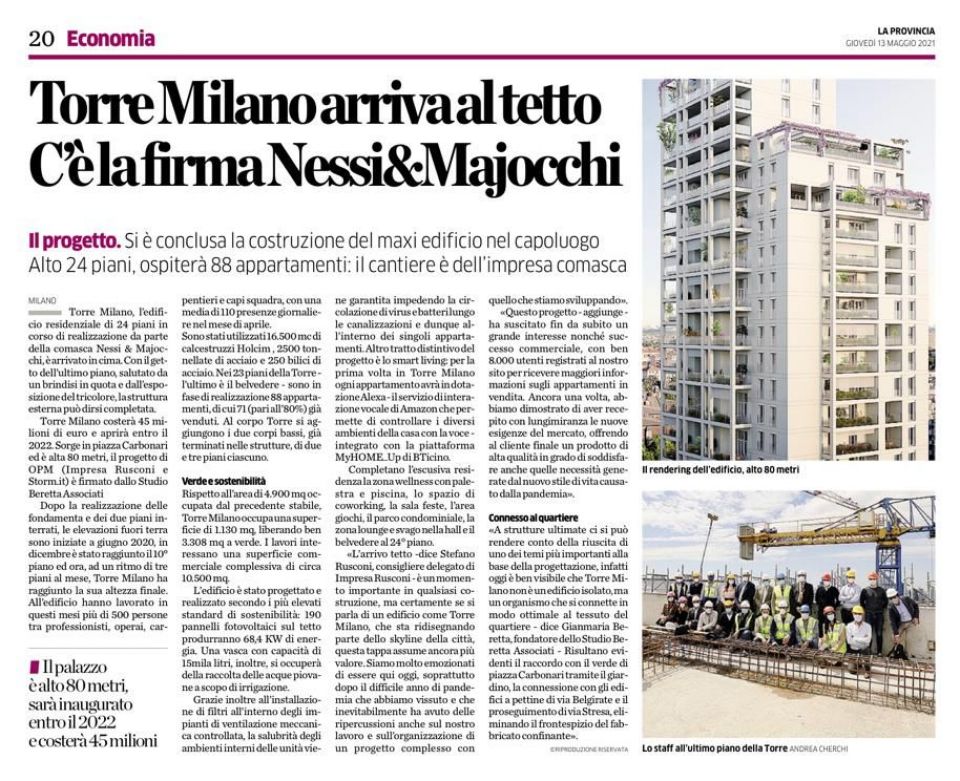 Torre Milano arriva al tetto - C&#039;è la firma Nessi &amp; Majocchi