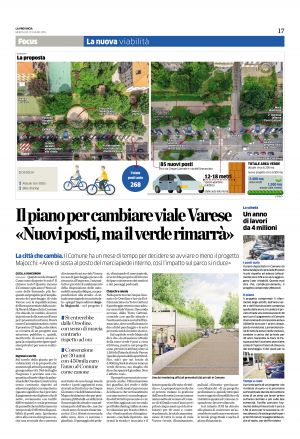 The plan for changing viale Varese